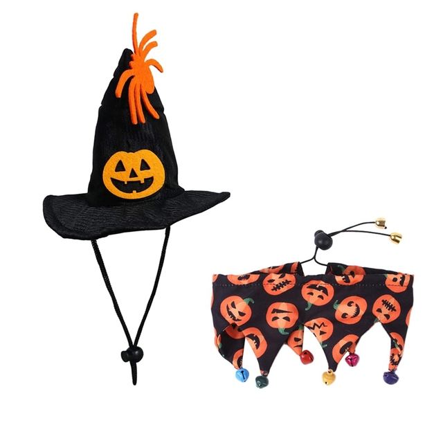 Halloween Hat Scarf Set Skull Pattern Cat Cape Hat Set Decorations — image 12