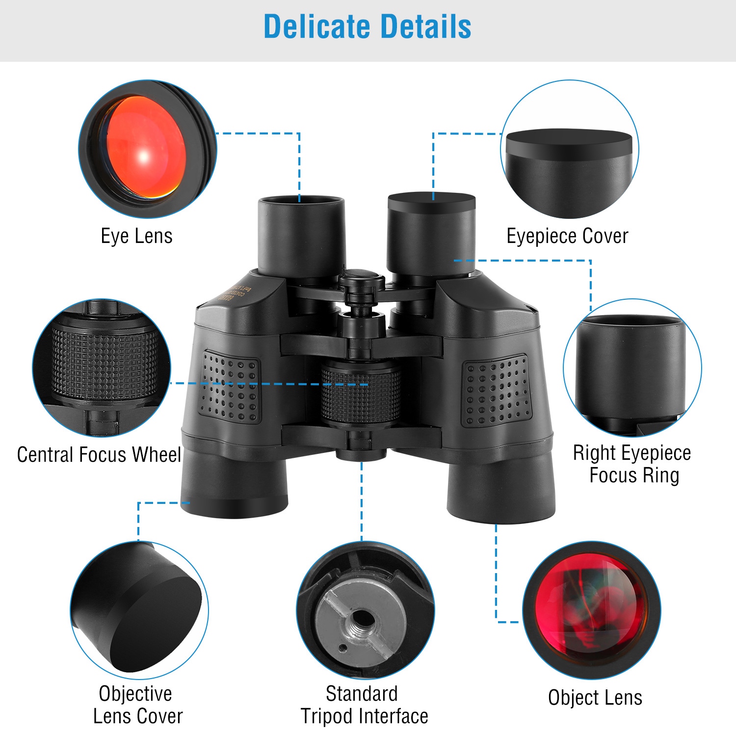 Binoculares Portátiles HD con Lente FMC para Visión Nocturna Baja Luz Telescopio para Observación de Aves Caza Eventos Deportivos Conciertos Aventuras al Aire Libre con Bandolera Bolsa para Primavera Verano — imagen 14
