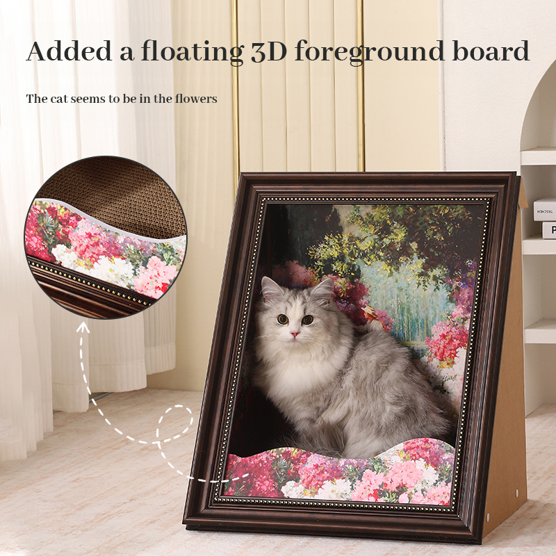 Rascador para Gatos Mona Lisa en 3D con Marco de Pintura al Óleo Removible — imagen 5
