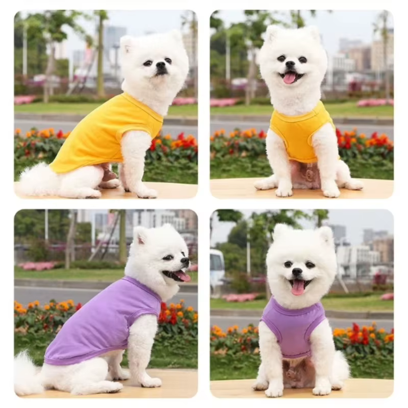 Top de baño suave y transpirable, chaleco sin mangas de verano para perros y gatos, camiseta ligera para cachorros, ropa cómoda para mascotas — imagen 3