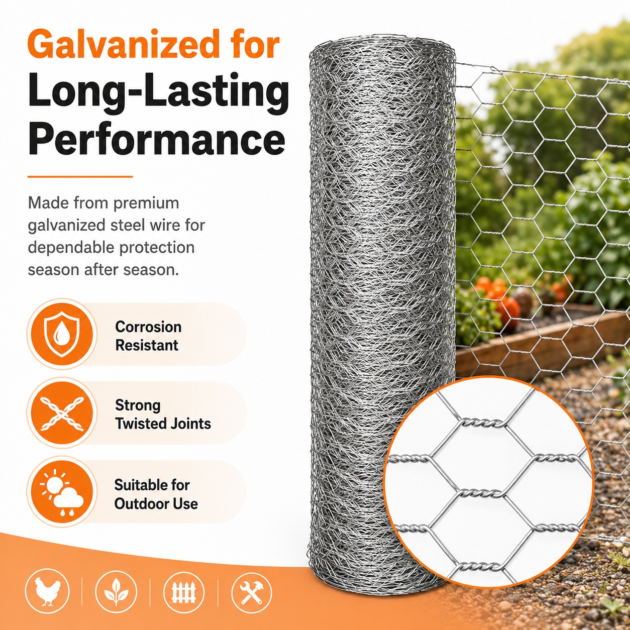 Anti-corrosion Hot-dip Galvanized Wire MeshPremium Chicken Wire Hexagonal Galvanized Mesh, Suitable For Chicken Coops, Rabbit Cages, And Fence Protection — image 1