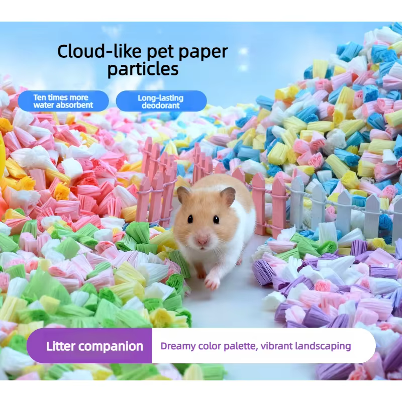 New Dust-free Paper Particle Hamster Bedding Breathe Gently Small Animal Cage Landscaping Supplies Rat Accessories — image 1
