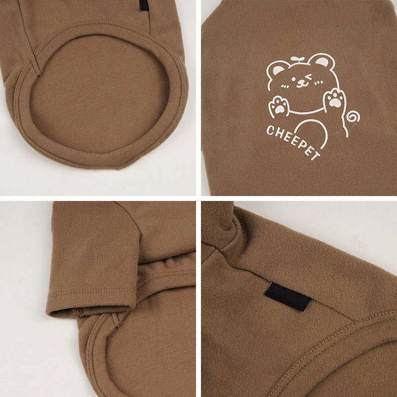 Printed Bear Sweatshirt Faux Shedding Warm Dog Clothes Puppy Dog Bottoming Shirt Pet Two Feet Clothing — image 3