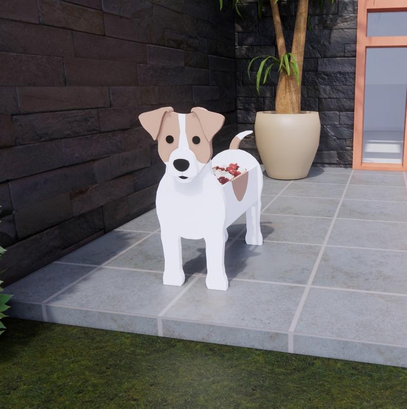 New Supply Garden Art Decoration Dog Flower Pot Planter Cat Stand Flower Pot — image 15