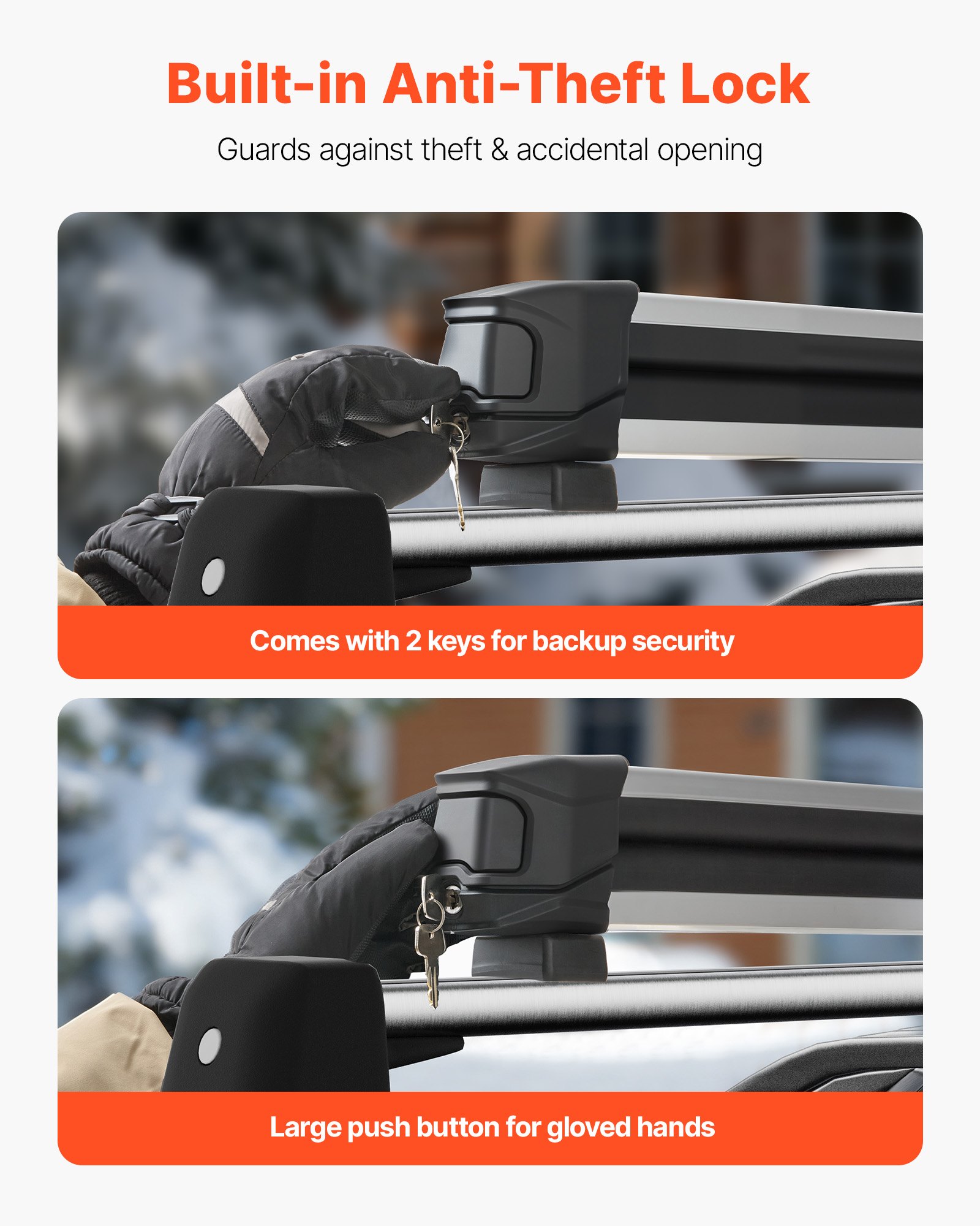 Sistema de Transporte para Esquí y Snowboard en Techo: Lleva hasta 4 Pares de Esquis o 2 Tablas de Snowboard, Soporte Universal de Aluminio con Cerradura y Aislamiento de Goma — imagen 3