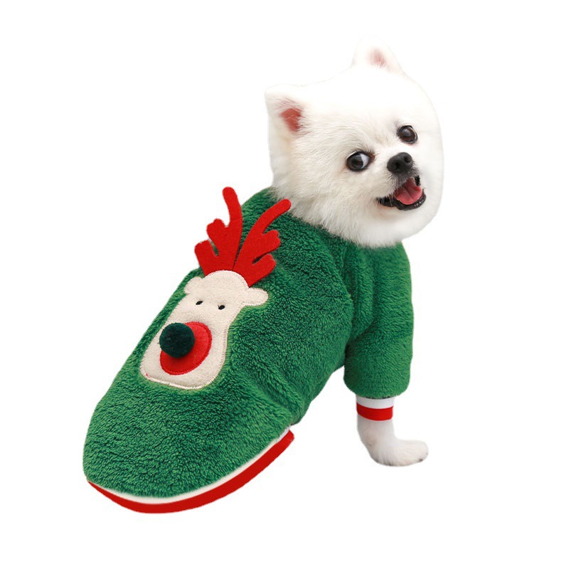 Pet Christmas Clothes Coral Down Dog Sweater Dog Goes Out Christmas Clothes Cats — image 2