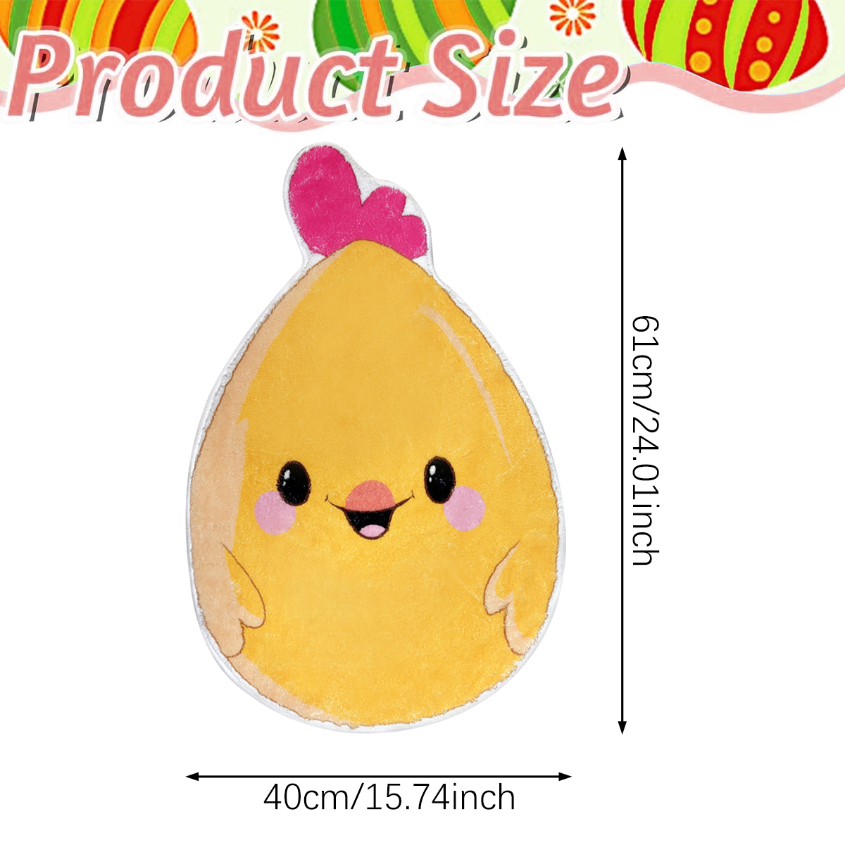 Manta de Baño para Pollos 24x15 Pulgadas Bienvenida Primavera Alfombrita Corte Non-Slip Lavable para Baño, Dormitorio o Salón Decoración de Baño para Pascua Día de la Madre Fiesta Cumpleaños Regalo — imagen 6