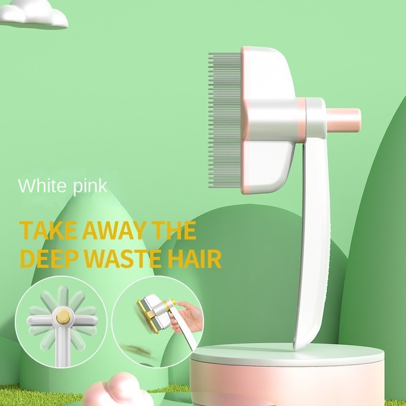 Cat Rotating Pet Comb for Cats and Dogs, Deshedding Detangling Comb with Steel Pins, Dense Teeth, Cleaning Press-Release Comb — image 7
