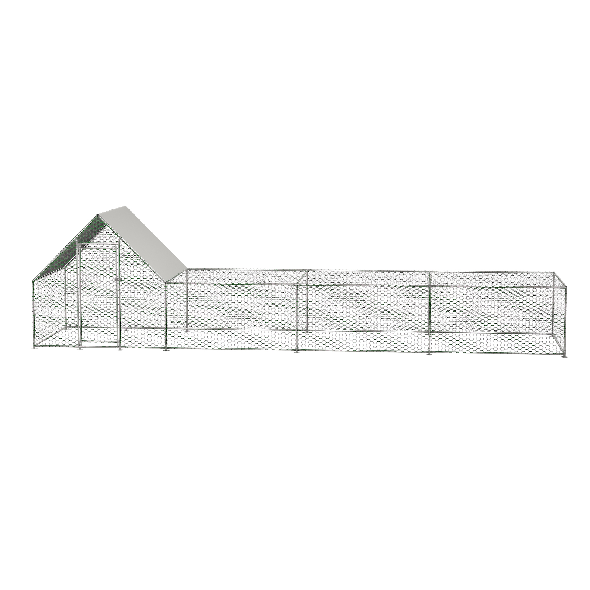 Metal Chicken Coop, Walk-in Chicken Run, Poultry Chicken Hen Pen Cage, Rabbits Duck Cages, With Cover — image 2