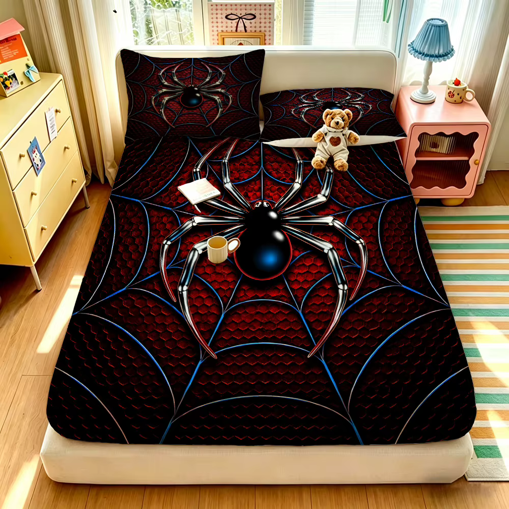 Juego de Sábanas sin Relleno de Verano con Estampado de Araña 3 Piezas, Varios Tamaños, Ropa de Cama Cómoda, Decoración, Lavable a Máquina — imagen 6