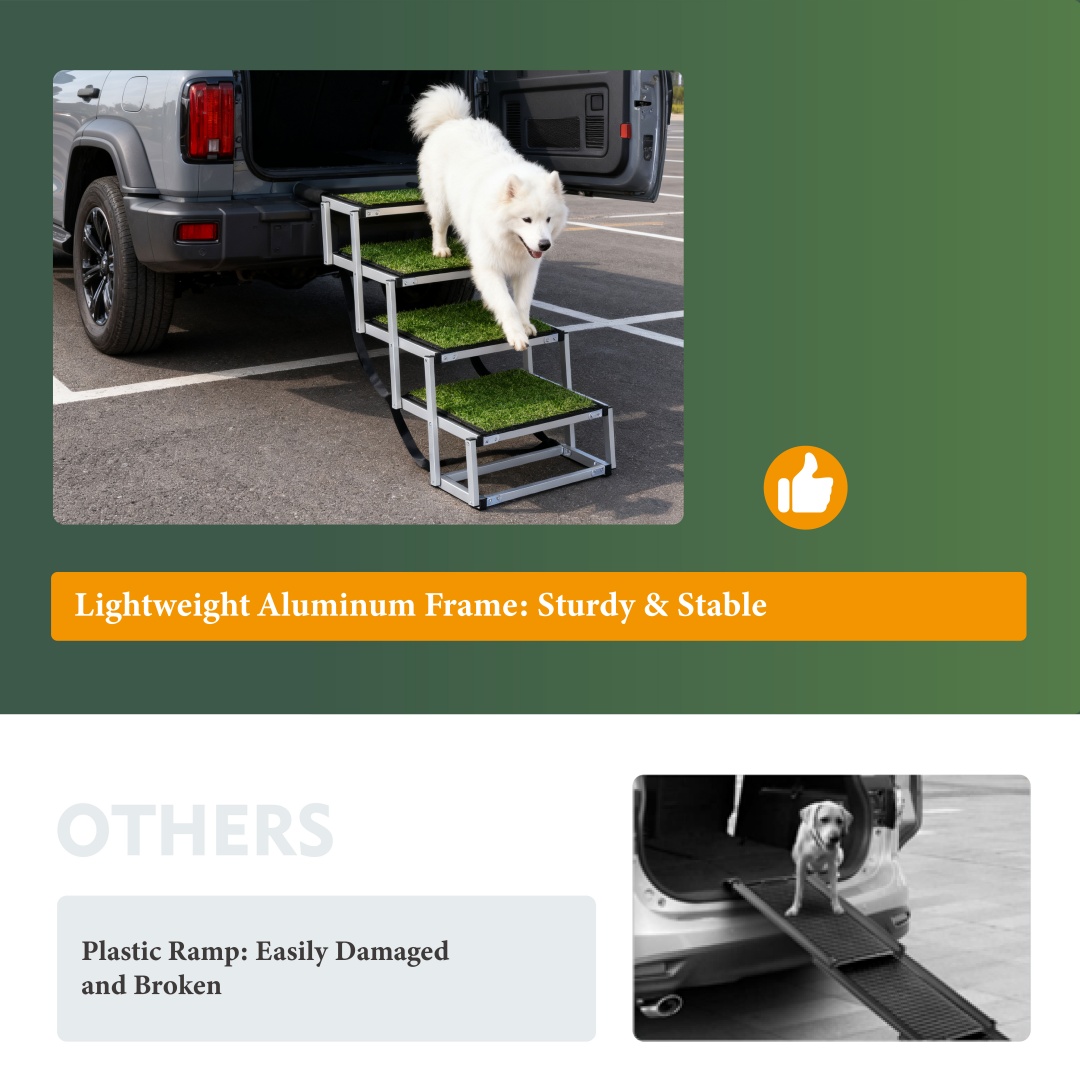 Foldable Dog Ramp For Cars, SUVs, Trucks, Portable Pet Dog Stairs For Large Dogs With Non-Slip Surface Reinforced Design, Lightweight Yet Sturdy Supports Up To 250lbs — imagen 14
