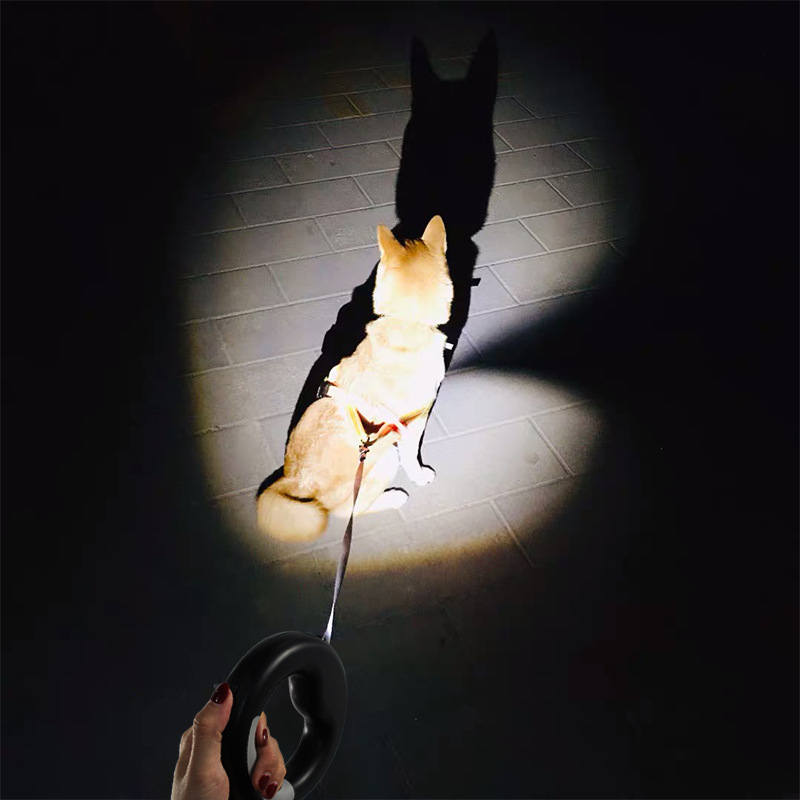New LED Light Dog Rope Pet Automatic Retractable Leash Ring Luminous Dog Walking Rope Pet Supplies — image 2