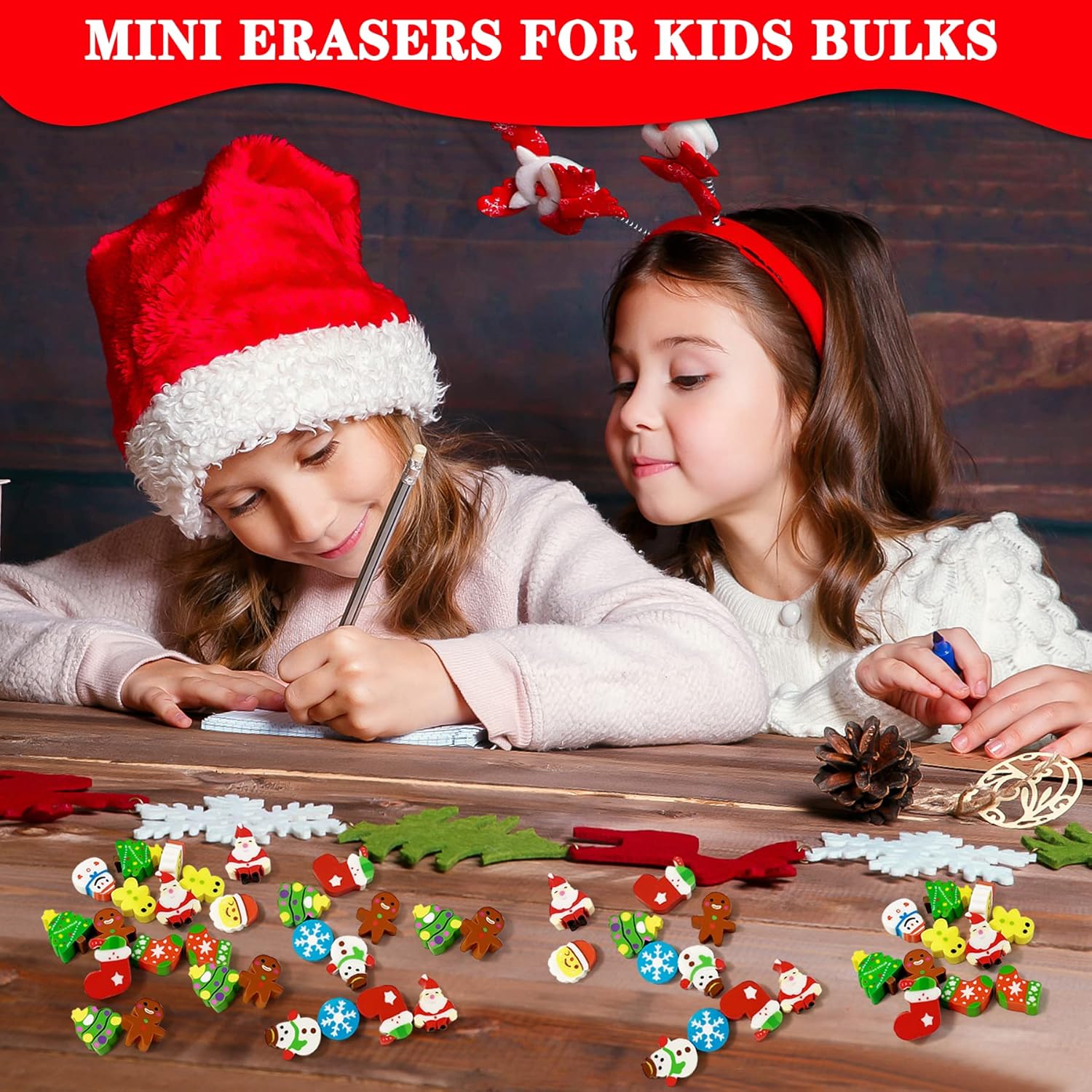 150 Piezas de Erizos Navideños Adorables Pequeños en Lote, Mini Erizos, Mascotas para Escritorio, Erizos de Lapicero Navideño, Sujetadores de Calcetines Papá Noel Copos de Nieve Regalos para Rellenar Tareas Clase Premios Liquidación — imagen 4