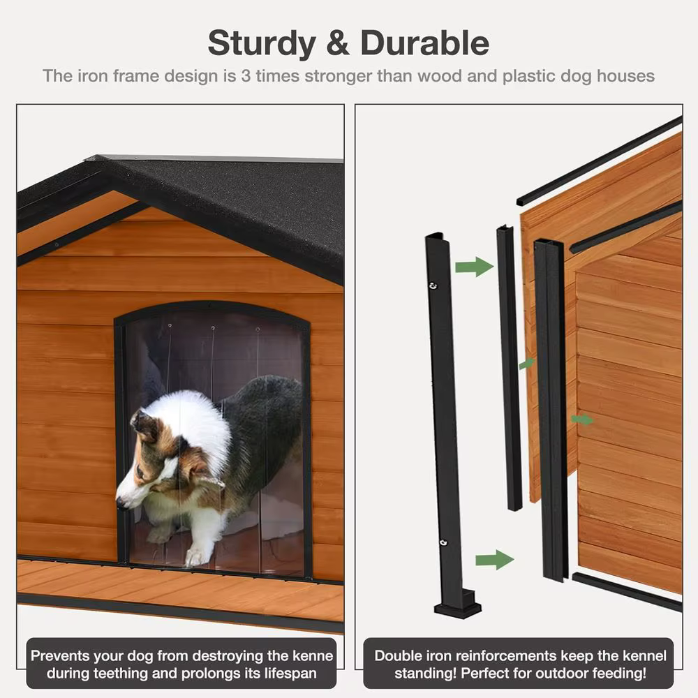 Large Weatherproof Outdoor Dog House - Durable Iron Frame for Indoor and Outdoor Use — image 4