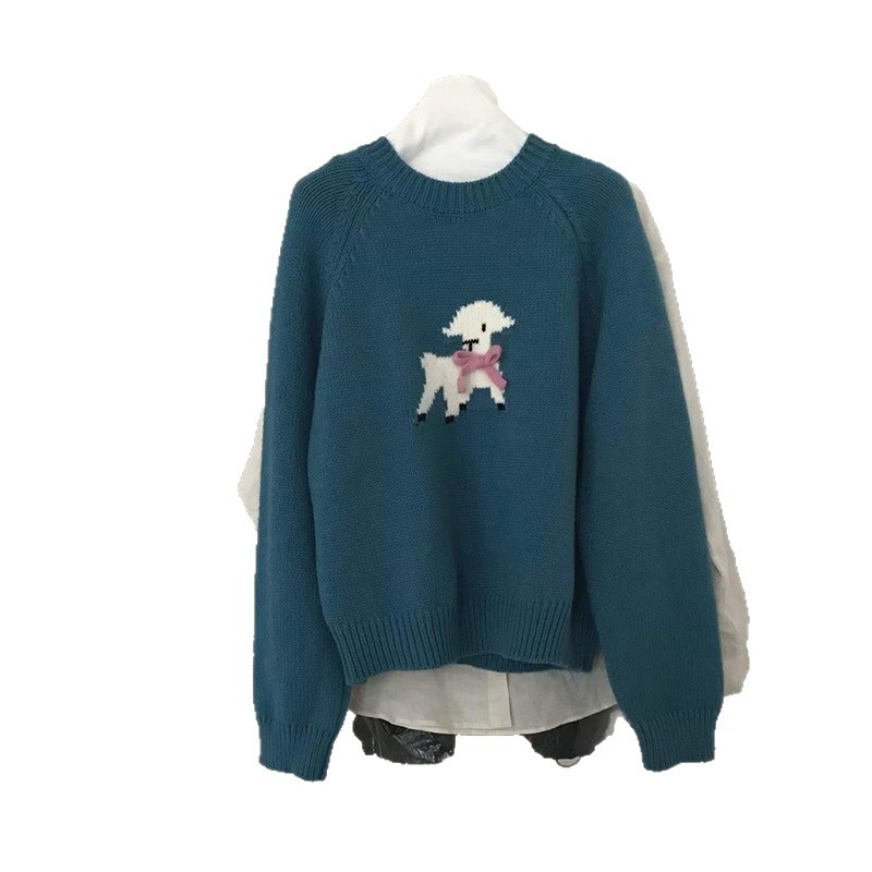 Cartoon jacquard dog pullover sweater — image 2