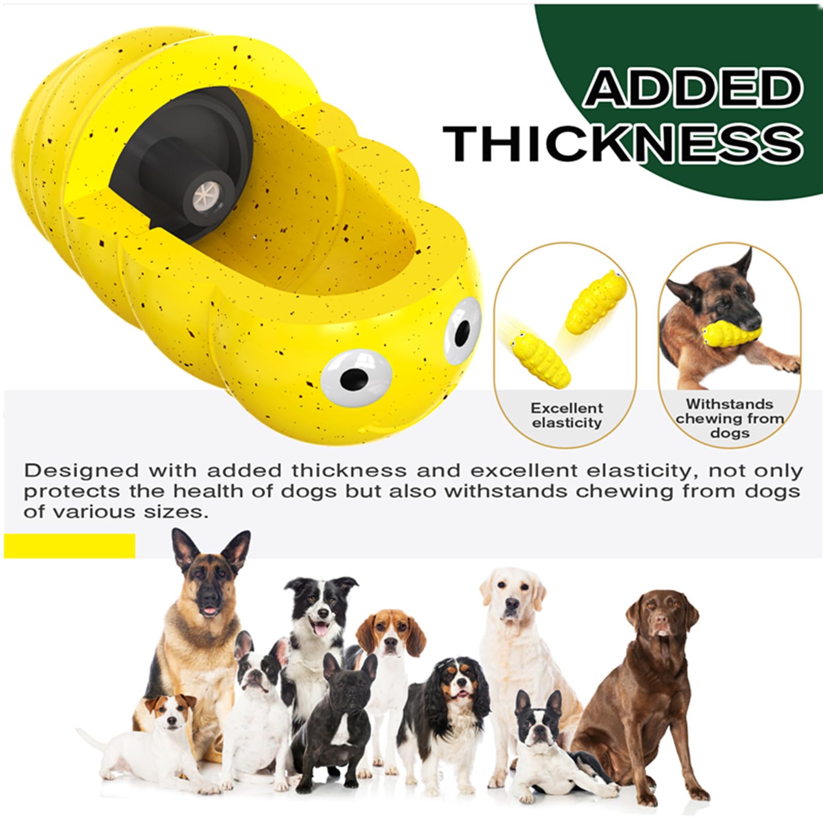 Indestructible Squeaky Dog Chew Toys For Aggressive Chewers, Food Grade Material Dog Chew Toys, Tough Durable Dog Toys Medium — image 5
