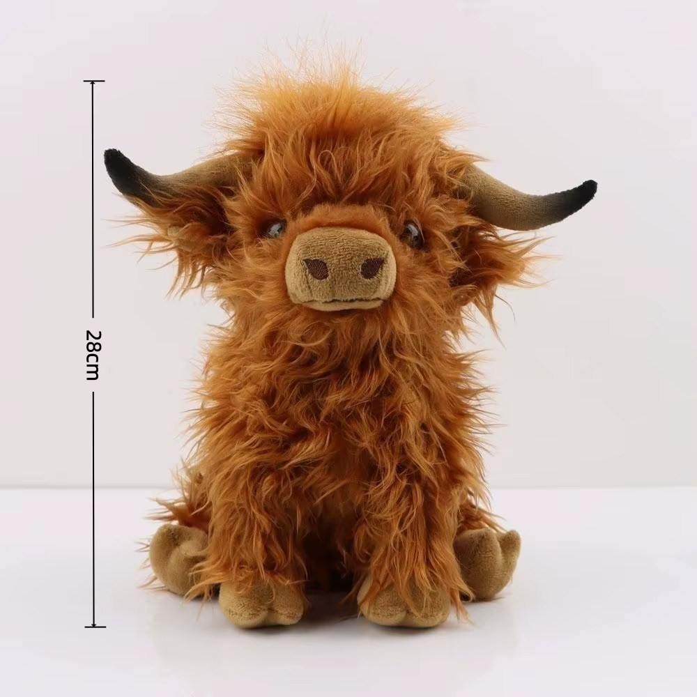 Highland Cow Plush Toy Funny Joy Realistic Stuffed Animal with Long Fluffy Hair Soft Cuddly for Kids Children & Boys Gift — image 6