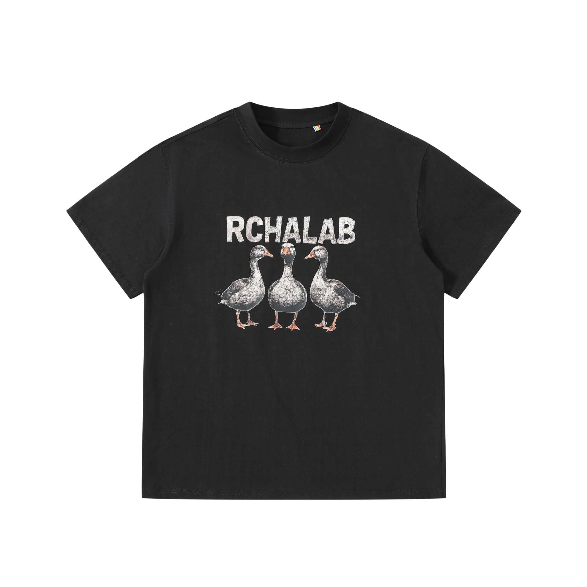 Trendy Duck Print Round Neck Loose Unisex Short Sleeve T-Shirt — image 2