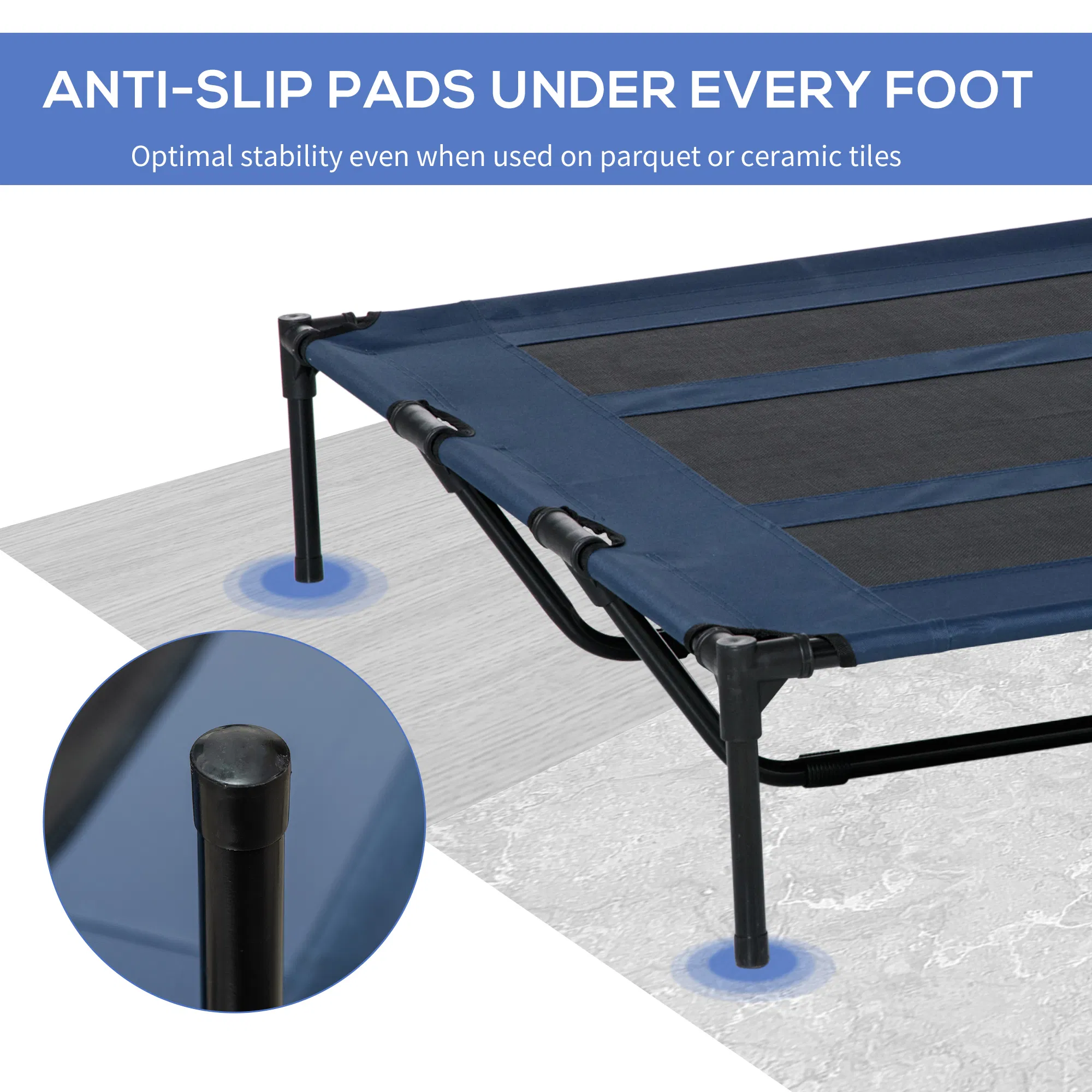 48" X 36" X 9" Elevated Pet Bed with Carrying Bag, Dark Blue — image 5