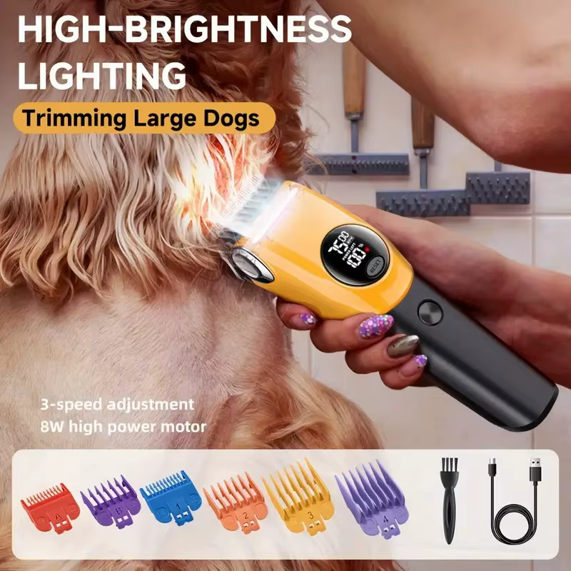 Pet Clipper Professional Dog Hair Trimmer Cat Grooming Shaver 7500/min LED Suitable for Large, Medium, and Small Pets Trimmers — image 2