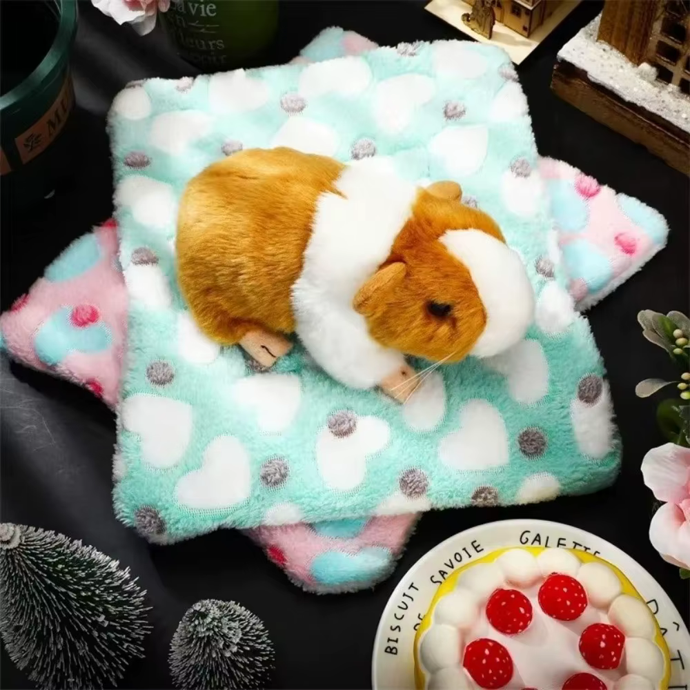Comfortable Winter Mat Warm Padding Chew-Resistant Small Animal Sleeping Bag Washable Pet Bed Pad Small Pets — image 3
