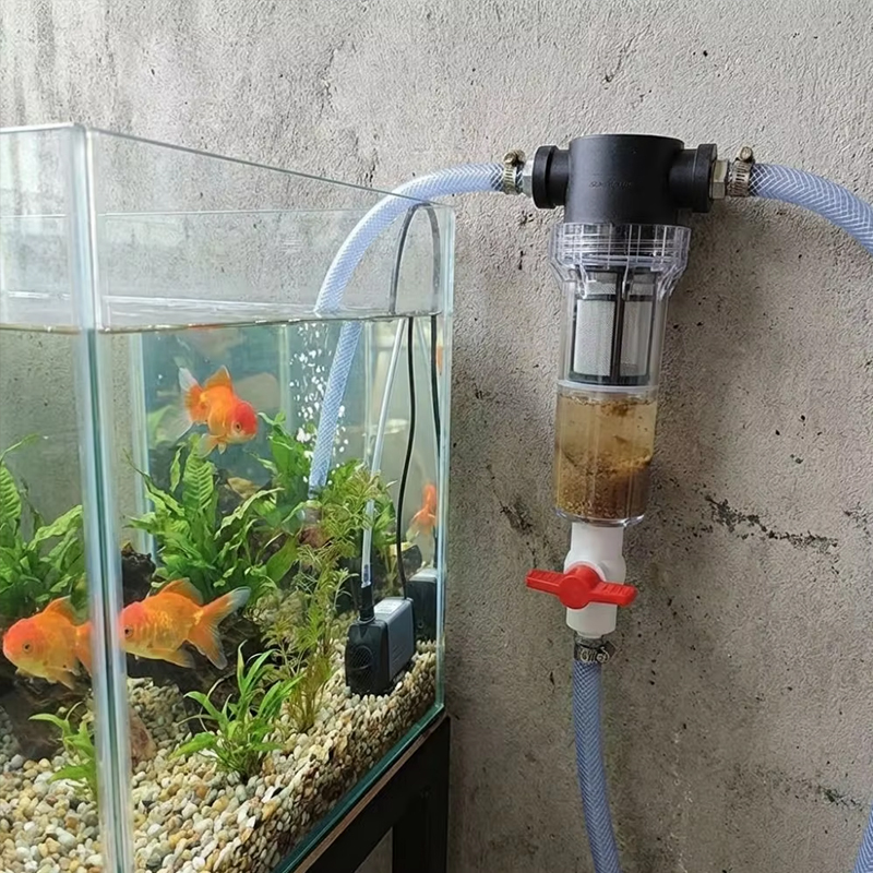 Aquarium Fish Toilet Waste Separator 1/2" 3/4" FPT Pre-Filter High Flow Fish Feces Collector Sediment Filter for Tank Pond — image 8