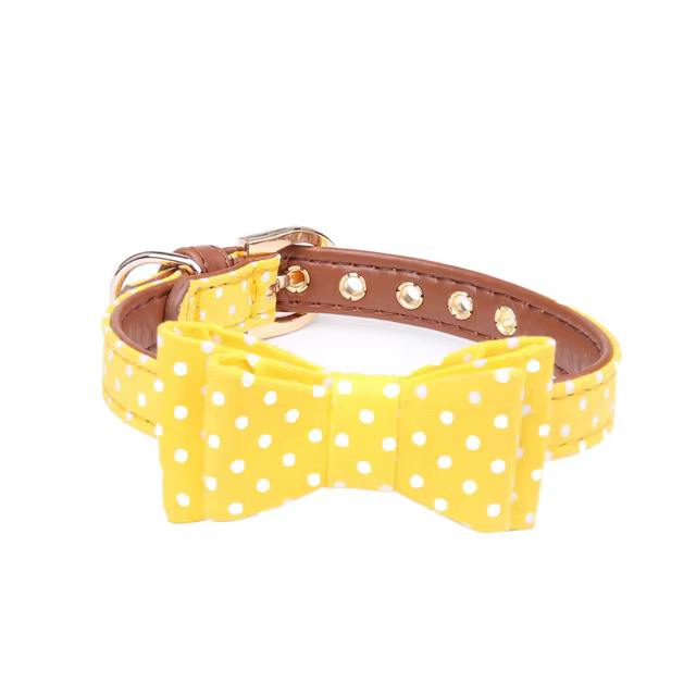 Collar y Guía para Perros Pequeños con Bandana de Cuero Suave, Adorno de Raso, Collar para Gatos - Perfecto para Chihuahuas y Animales de Compañía — imagen 10