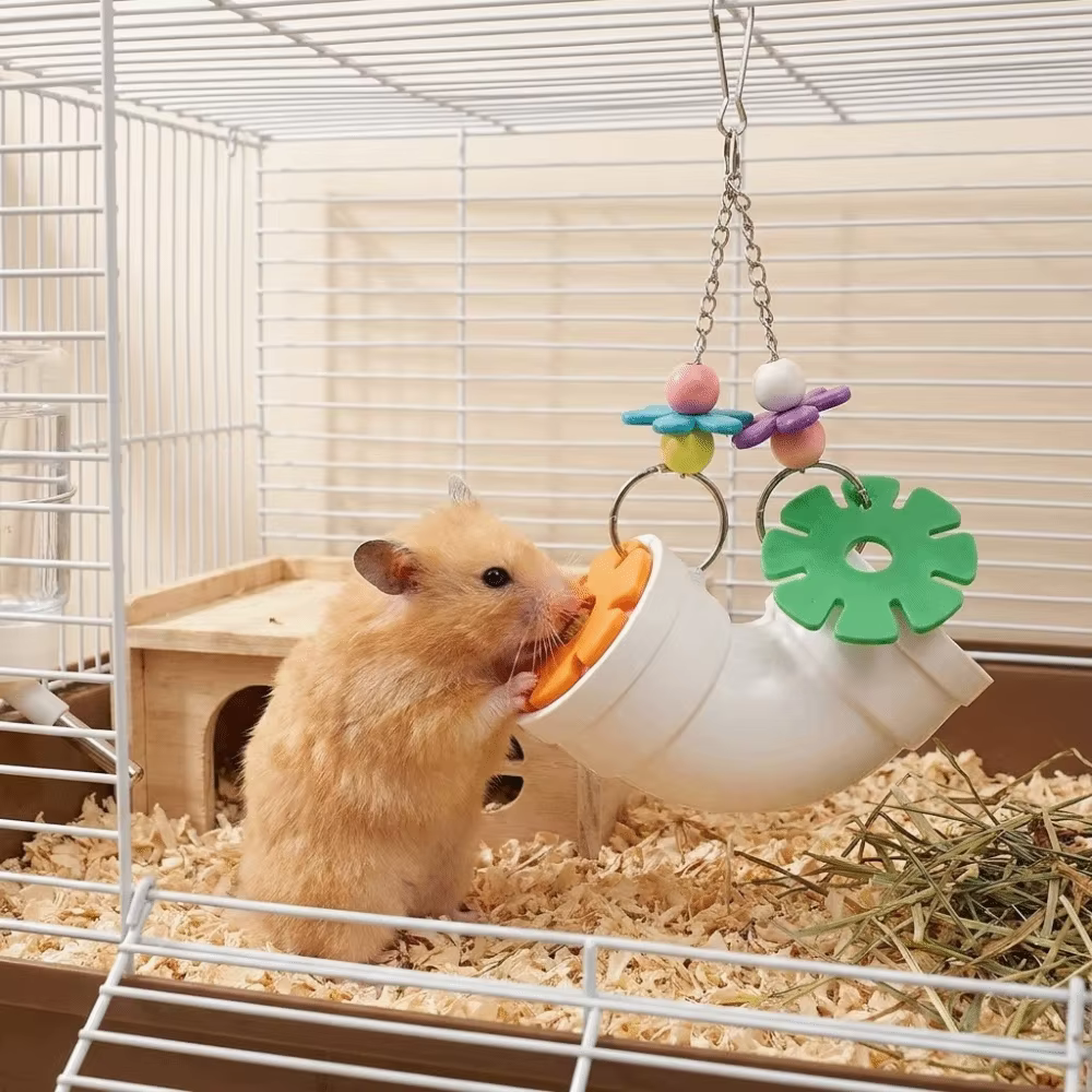 Creative Colorful Hamster Foraging Pipeline Plastic Bite Resistant Pet Bird Toys Hidden Snack Games Parrot Hanging Toys Training — image 2