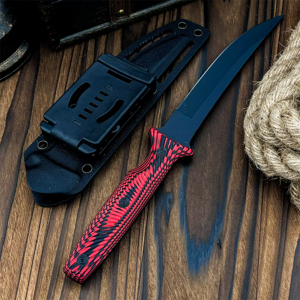 Outdoor Multitools Fixed Blade Knife Stainless Steel D2 Blade G10 Handle EDC Camping Fishing Hunting Cutting Tools with Sheath — image 2