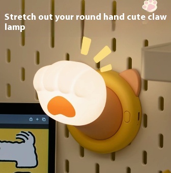 Nightstand Lamp Cat Paw Desk Lamp 3 Brightness Dimmable Rechargeable Tap Lamp Atmosphere Light For Bedroom Living Room Home Decor — image 3