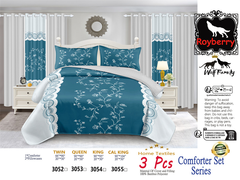 Colección de Edredón Floral Azul Turquesa 3 Piezas con Fundas de Almohadas Ajustadas, Diseño de 130 GSM Microfibra para Camas Fáciles de Limpiar y Amigables con Mascotas — imagen 21
