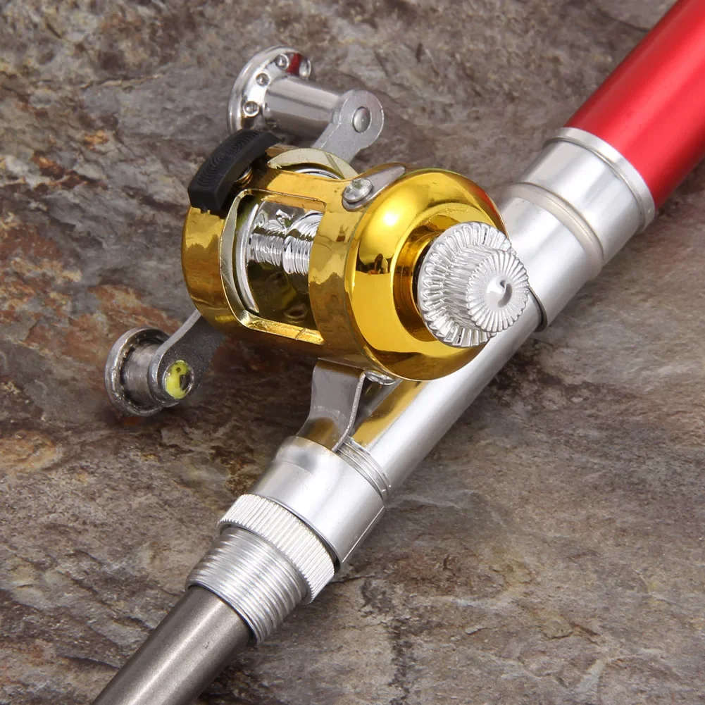Outdoor Mini Fishing Rod Portable Pocket Telescopic Pole Pen Shape Folding Fishing Rod With Reel Wheel For River Lake Fishing — image 4