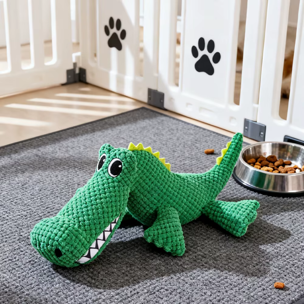 Pet Chew-Resistant Plush Interactive Toy with Sound, Dinosaur Shape, Crocodile, Suitable for Large, Medium, and Small Pets Like Cats and Dogs, Double-Layer Fabric, Built-In Airbag — image 2