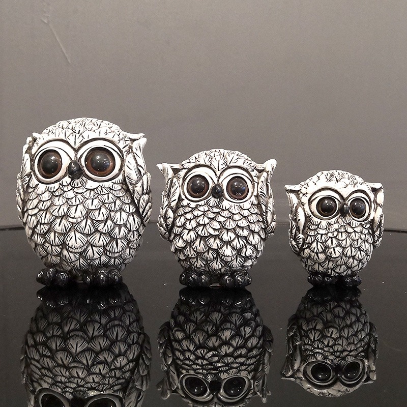 Owl ornaments minimalist soft decoration resin ornaments — image 2