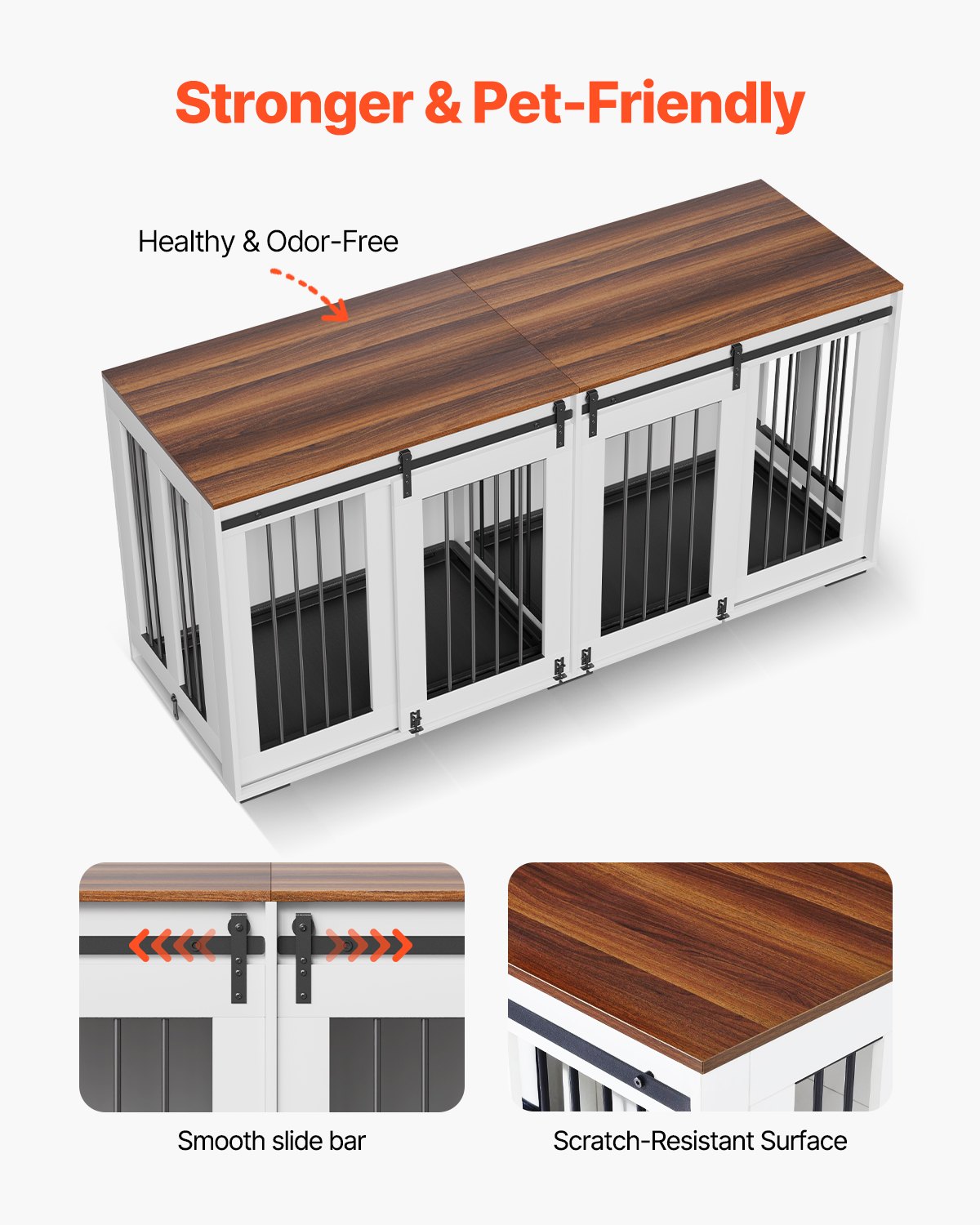 Mueble para Perro 72 Pulgadas - Caja de Madera Interior con Plataforma y Resistente — imagen 2