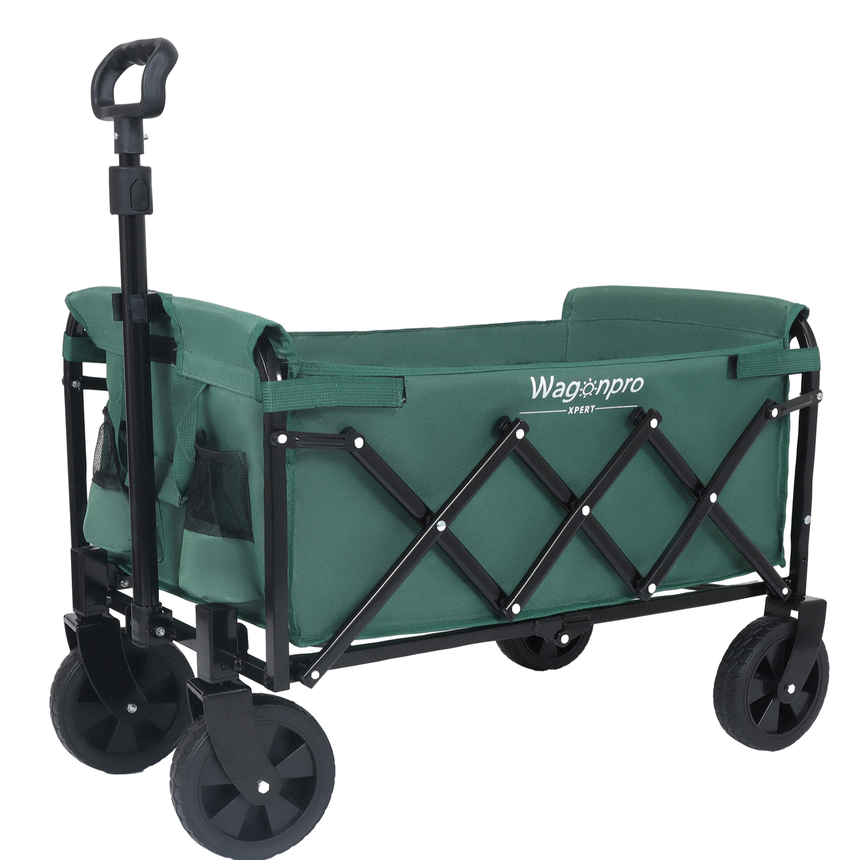 Carro de Compras Expansible con Dos Capas - Transporte para Camping, Tiendas, Deportes y Pesca que Soporta 225lb Verde — imagen 2