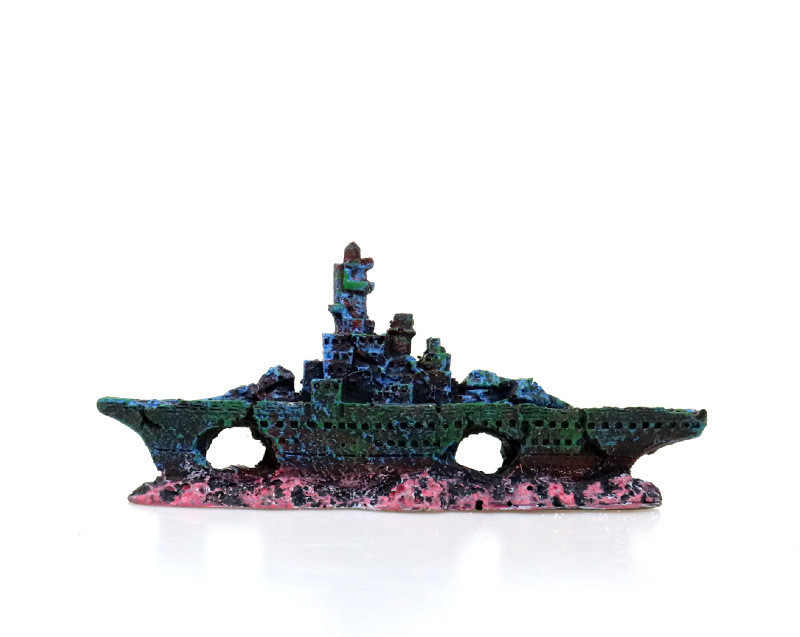 Aquarium Landscaping, Sunken Ship Decoration, Real Water Grass Landscaping, Broken Ship Background, Warship Wreck — image 3