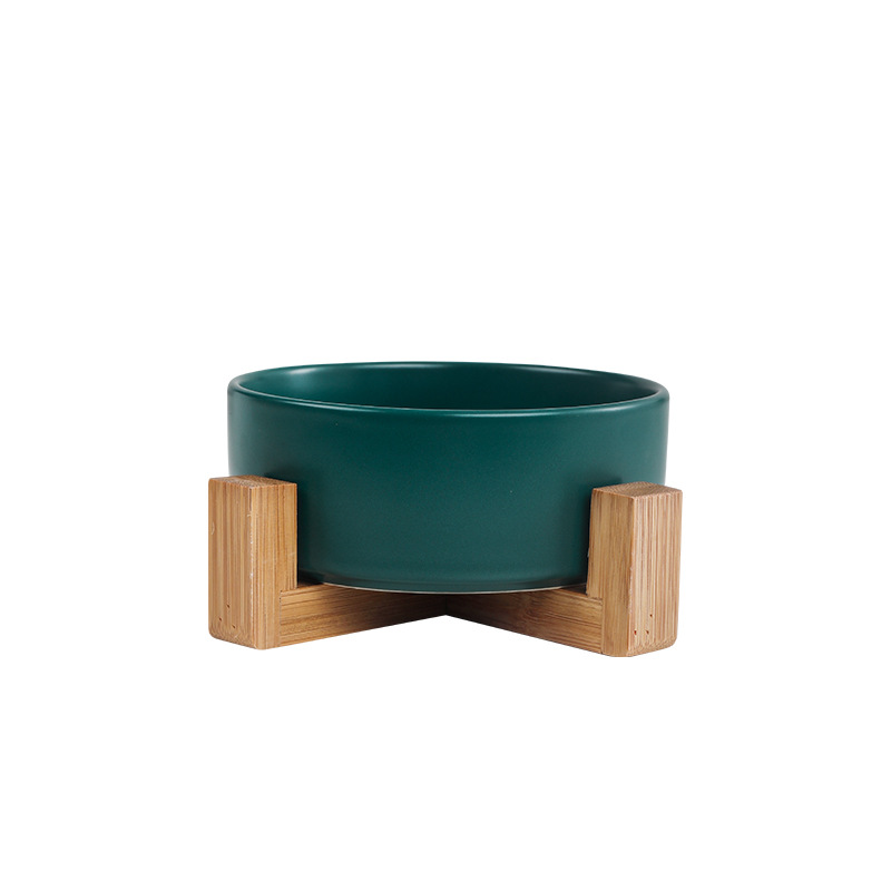 Platos para Mascotas - Estantería de Madera Plato de Ensalada Plato de Fideos Almacenamiento de Llaves Plato de Cerámica para Perros Comida doble — imagen 9