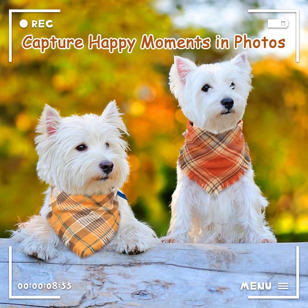 Vivifying Fall Dog Bandana With Tassels Edges Classic Plaid Triangle Dog Apparel Accessories Unny Dog Scarf Costume For Thanksgiving Photo Prop And Party Decor — image 9