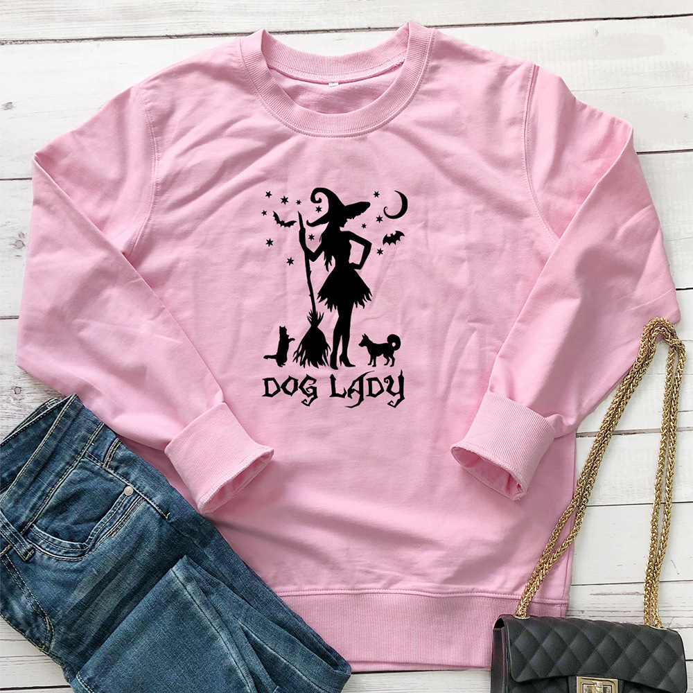 DOG LADY letter witch print hoodie — image 7