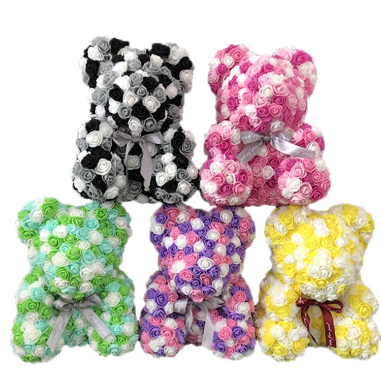 Creative Tanabata Valentine's Day Simulation Flowers Bear Eternal Flowers Foam Bear Roses Bear Gift Box Hug Bear — image 14