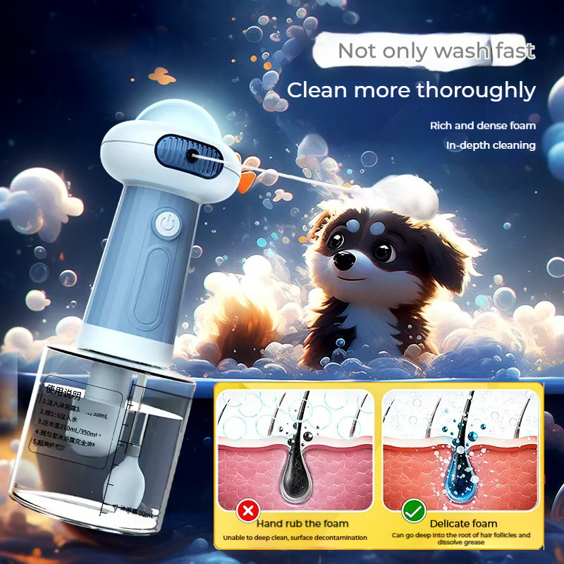 Pet Cleaning Bathing Automatic Pet Shower Foaming Machine Cat Dog Bath Solution Foaming Machine Electric Bubble Machine — image 3