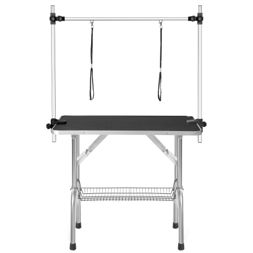 Mesa de Aseo para Perros Profesionales Grande y Portátil con Brazos y Soporte de Red y Caja de Grid — imagen 2