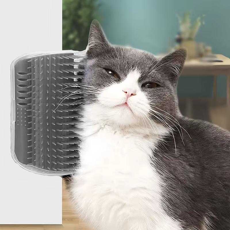 Cat Self Groomer Brush Wall Corner Soft Grooming Scratcher and Brush for Short Long Fur Cats Softer Massage Toy Pet Products — image 2