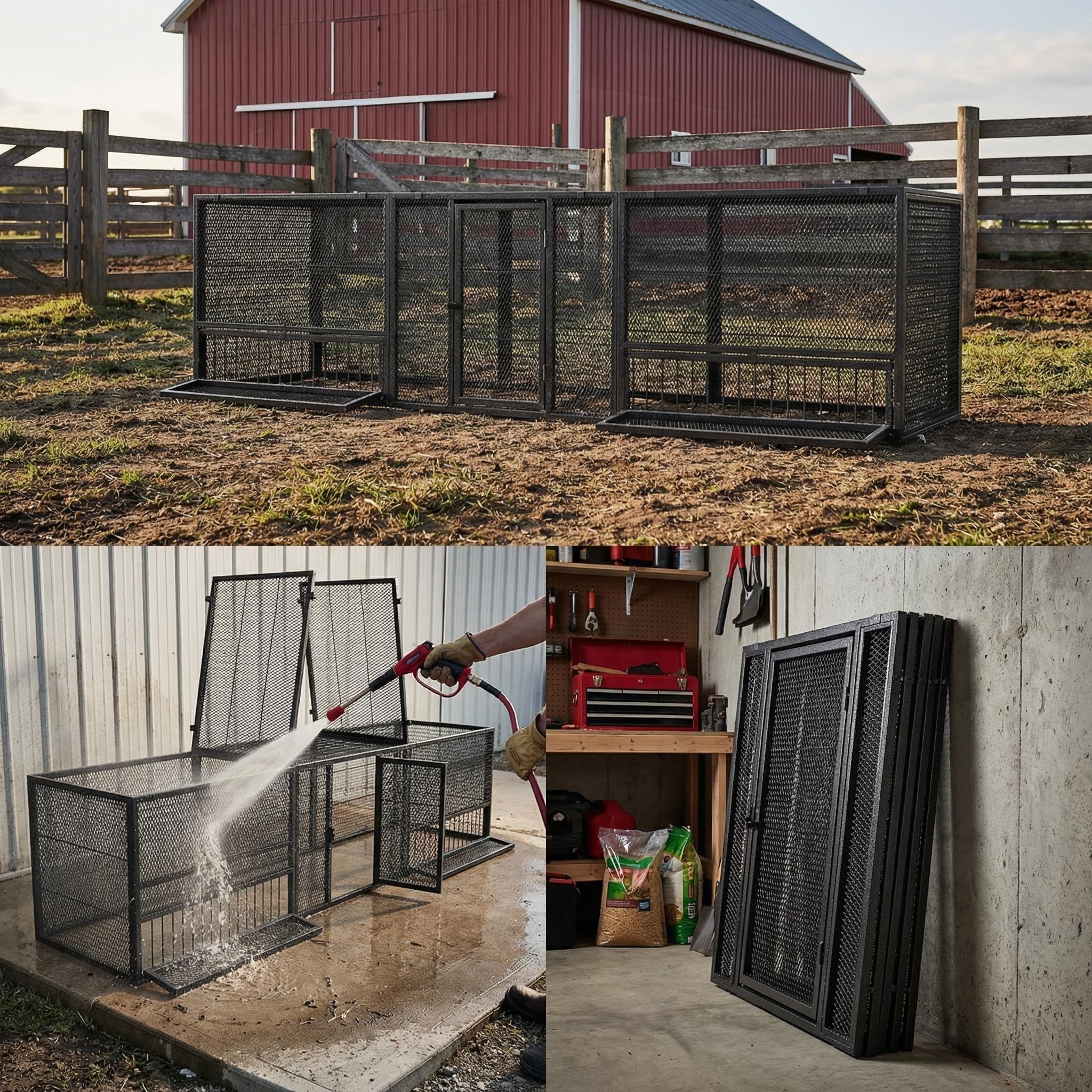 Gallinero Reforzado de 83", Jaula Duradera para Palomas de Uso Exterior, Jaula Cómoda para Crianza Doméstica de Aves, Diseño de Fácil Instalación y Gran Capacidad de Carga para Pollos, Patos y Gansos — imagen 2