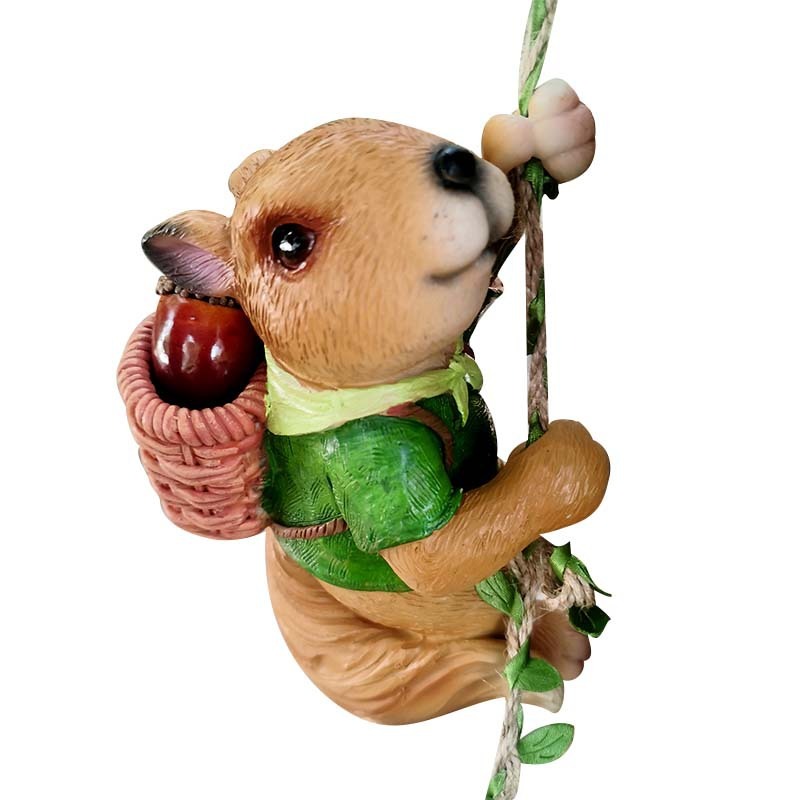 Cute Squirrel Rope Climbing Pendant with Resin Decoration — image 1