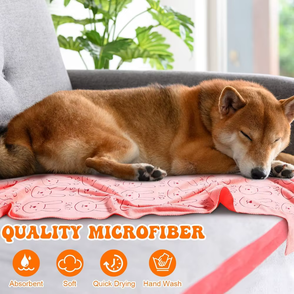 2Pcs Dog Drying Towels Bulk Pet Grooming Absorbent Microfiber Dog Bath Towels Quick Drying Puppy Bathing Towel — image 6