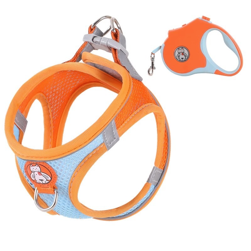 Pet dog leash traction rope reflective chest and back dog leash small dog leash cat leash anti loosening not strangling the neck — image 10