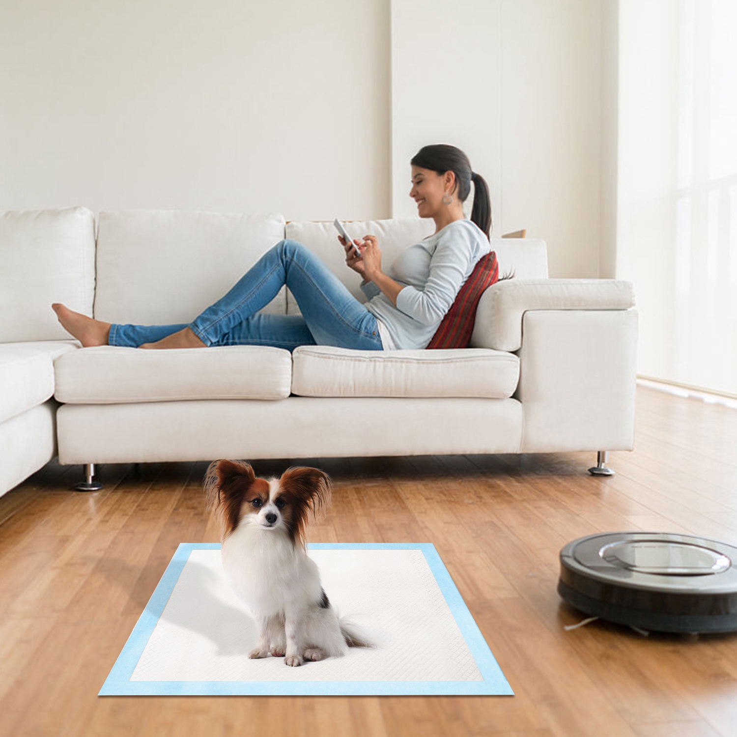Juego de 50 Piezas de Almohadillas de Entrenamiento para Perros, Tapetes Absorbentes para Cachorros y Gatos, Entrenamiento Sanitario 24in X 18in M — imagen 2