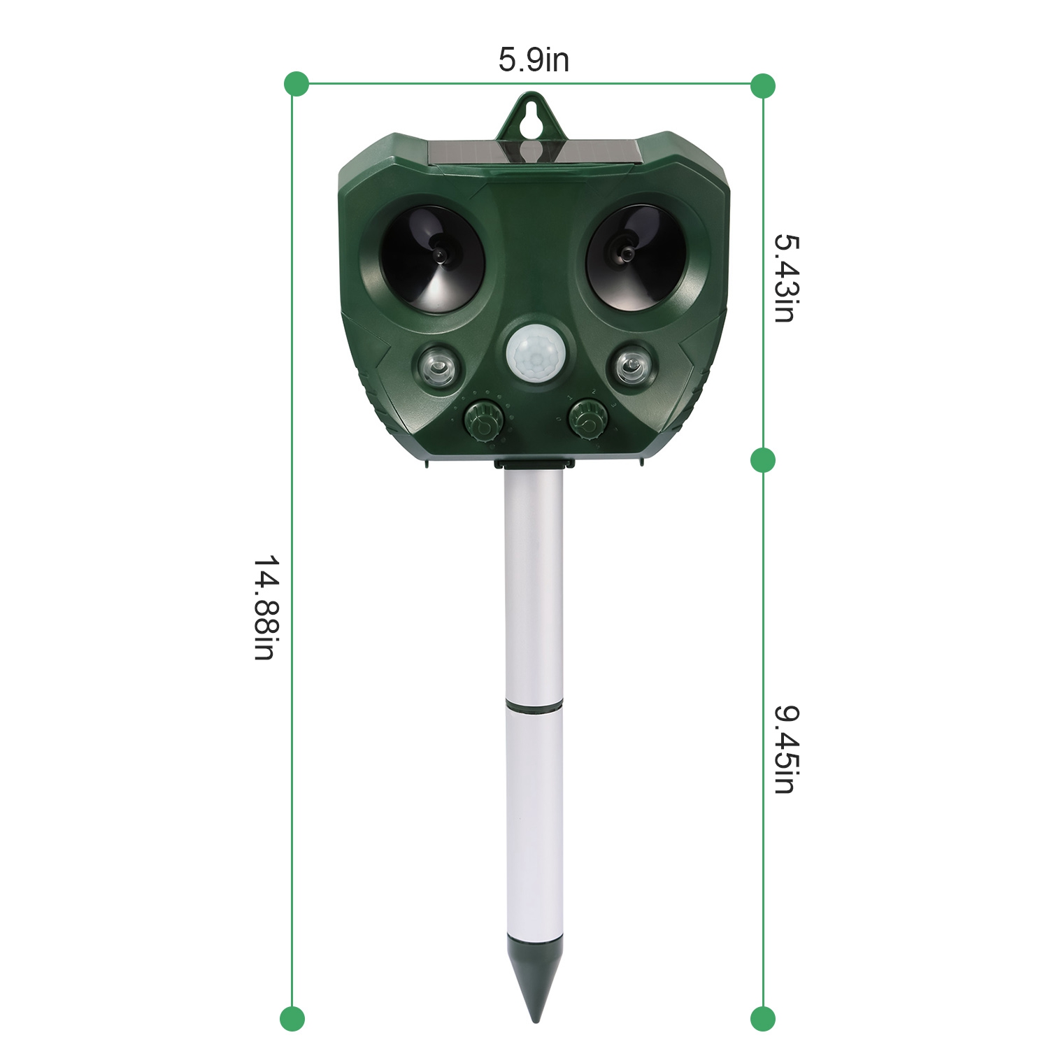 Repelente Ultrasonico para Animales con Sensor de Movimiento y Luces LED Intermitentes Solar - Impermeable IPX6 para Jardín, Granja o Patio Exterior — imagen 6